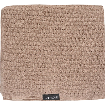 Karamel bež MERINO odeja METULJ, Lullalove 90x100 cm - PREMIUM