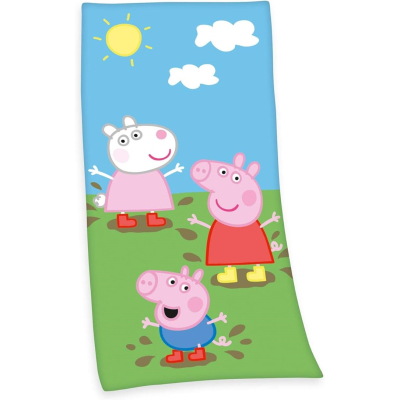 Otroška kopalna brisača PUJSA V PEPA v luži 75x150 cm