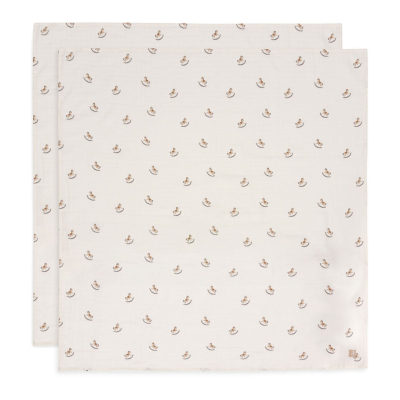 Kremno bele tetra plenice NOSTALGIC RIDE (115x115 cm) - 2 kosa,  Jollein® 