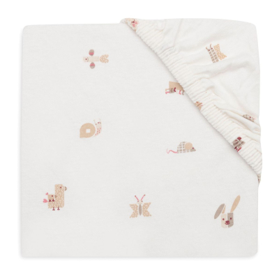 KREMNO BELA jogi rjuha 120x60 cm Animal Friends, bombažni jersey, Jollein® 