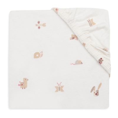 KREMNO BELA jogi rjuha 80/90x40 cm Animal Friends, bombažni jersey, Jollein®