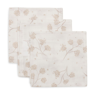 Kremno bele krpice za umivanje Leafy Dreams 31x31cm (3 kosi) Jollein®
