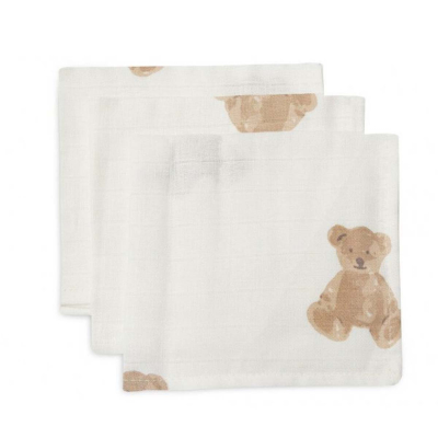 Bele krpice za umivanje TEDDY BEAR 31x31cm (3 kosi) Jollein® BESTSELLER