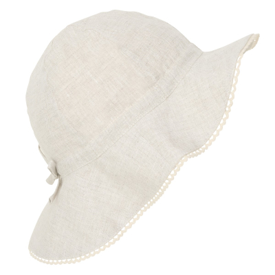 Bež laneni otroški klobuček Antique White (2-4 leta) - UPF 50+, HUTTEliHUT®