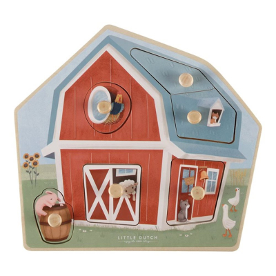 Lesena sestavljanka - puzzle Little Farm (12m+), Little Dutch (LD7158)