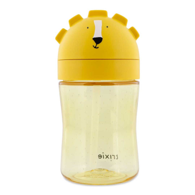 Rumena steklenička za pitje s slamico Mr. LION (300 ml), Trixie