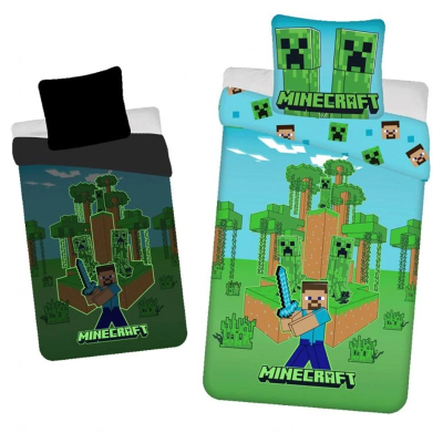 2-delna posteljnina MINECRAFT 140x200 cm -  Glow in the Dark