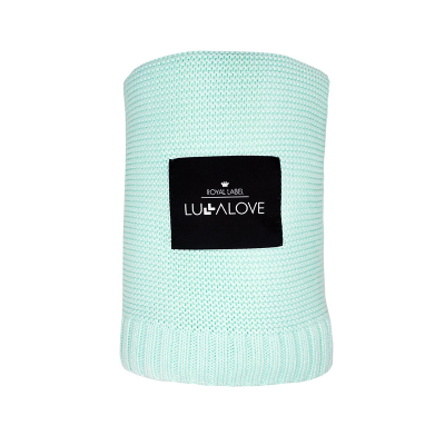 Mint bambusova pletena odeja LULLALOVE 80x100 cm 