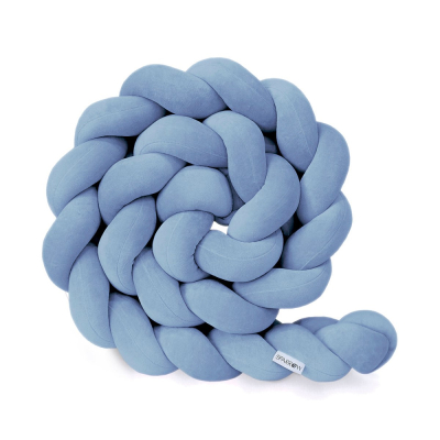 MODRA kitka za otro&scaron;ko posteljico DUST BLUE (200 cm)