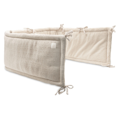 Bež obroba za posteljico Sprinkle Knit - Sand, 180x30 cm, Jollein®