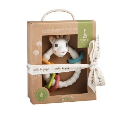 Obroček z barvnimi liki-grizalo ŽIRAFA SOPHIE LA GIRAFE® 3m+, Vulli®