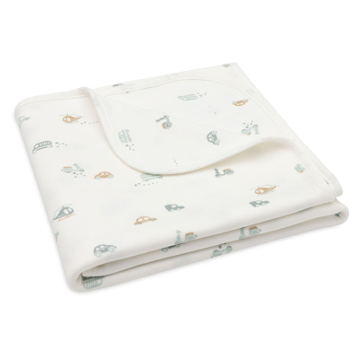 Kremno bela tanka jersey odeja ON THE GO 75x100 cm, Jollein®