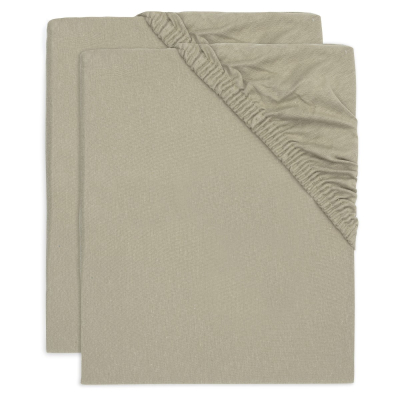 OLIVNO ZELENA  jogi rjuha 120x60 cm, OLIVE GREEN bombažni jersey (2 kosa), Jollein®  