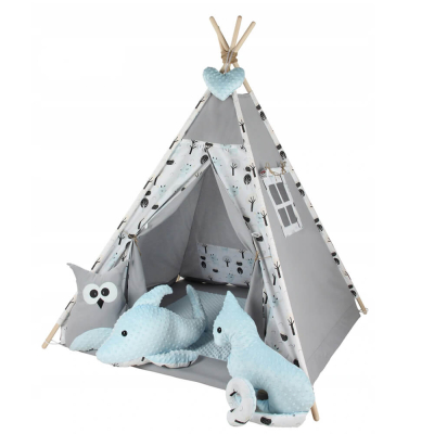 Siv -moder ŠOTOR TIPI bambi in gozd Babymax