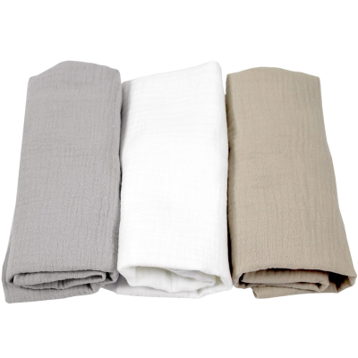 Ovalne rjuhe za košek 75/80x35/40 cm iz bombažnega muslina NATURAL (3 kos) BabyLux