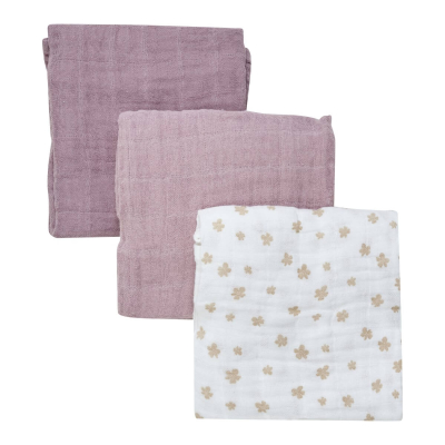 Vijolične tetra plenice DETELJICE (70x70 cm) - 3 kosi, Pippi®