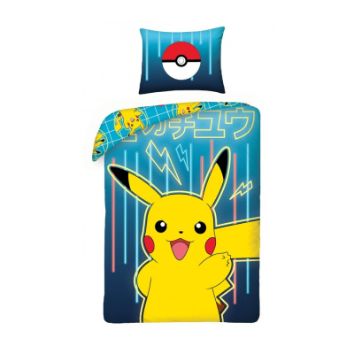 Modra 2-delna posteljnina POKEMON PIKACHU 140x200 cm