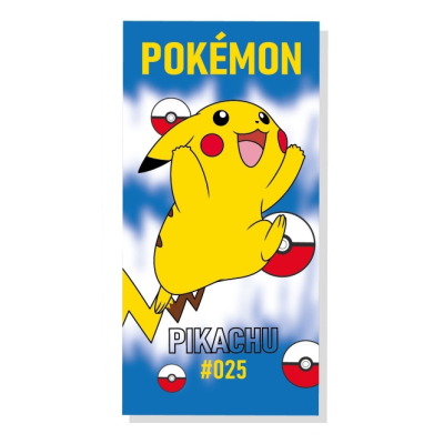 Modra otroška kopalna brisača POKEMON, 70x140 cm 