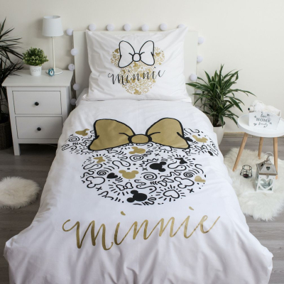 Bela posteljnina MINNIE MOUSE Gold 140x200 cm, ©DISNEY 