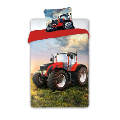 2-delna posteljnina RDEČ TRAKTOR - TURBO 140x200 cm