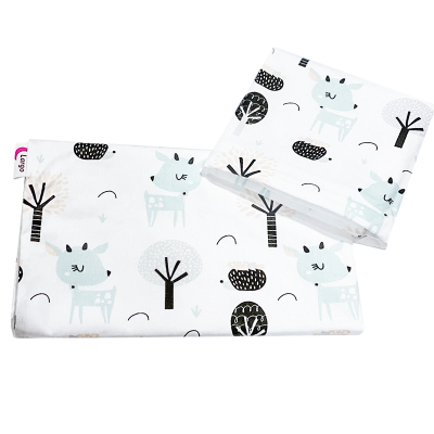 Bela 2-delna posteljnina za zibko MINT BAMBI 60x75cm Largo