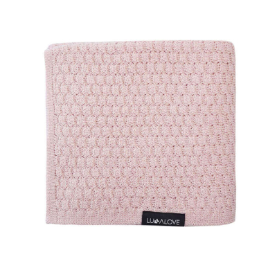 Pudrasto roza MERINO odeja METULJ, Lullalove 90x100 cm - PREMIUM 