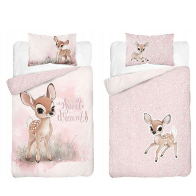 Pudrasto roza posteljnina BAMBI, Sweet dreams 120x90 cm