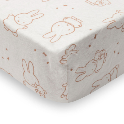 Kremno bela jogi rjuha 120x60 cm MIFFY MOMENTS - Light Terra, bombažni jersey, Jollein&reg;