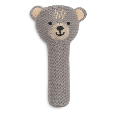 Rjava pletena ropotuljica MEDVEDEK Bear (0m+), Jollein 