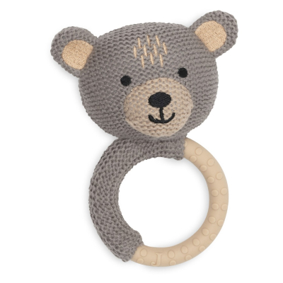 Rjava pletena ropotuljica - grizalo MEDVEDEK Bear (0m+) Jollein®