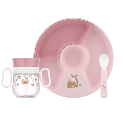 Roza 3-delni jedilni set Fairy Garden, Little Dutch (108040565406)