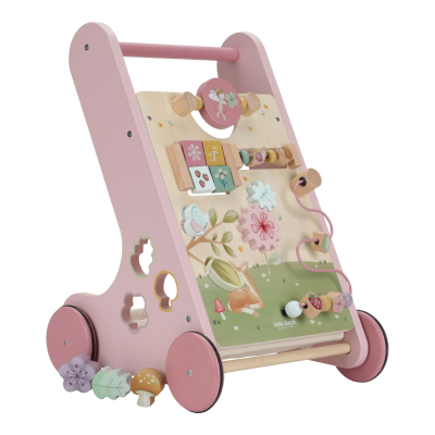 Roza lesena aktivnostna hojica FAIRY GARDEN (12m+), Little Dutch (LD7332)