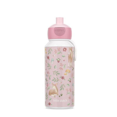 Roza otroška steklenička pop-up Fairy Garden (400 ml), Little Dutch