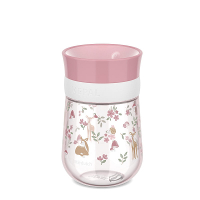 Roza skodelica za učenje pitja 360° Fairy Garden (300 ml), Little Dutch