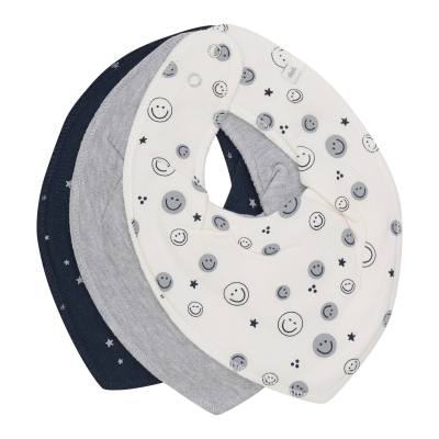 Kremno bela rutka-slinček – Smiley, 778 Dark Navy (3 kosi), Pippi®