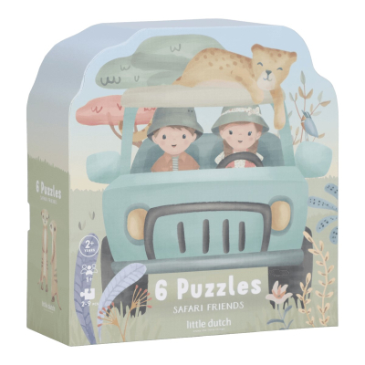 Sestavljanke puzzle Safari Friends 6v1 (2 leti+), Little Dutch (LD7450)