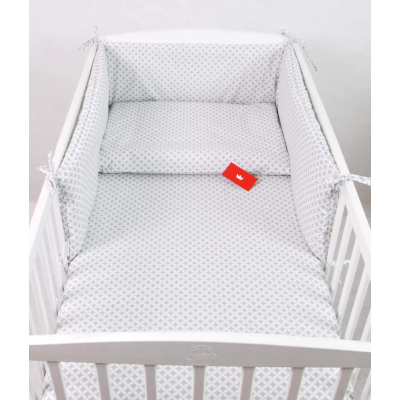 Siva 2-delna posteljnina KVADRATKI 120x90 cm BabyLux