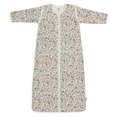 Kremno bela spalna vreča z rokavi RETRO FLOWERS 6-18 m, Jollein 