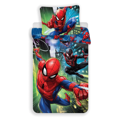 Modro-zelena 2-delna posteljnina SPIDER-MAN 140x200 cm 