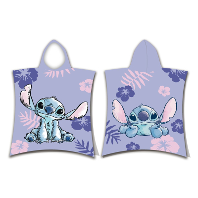 Vijolična pončo brisača LILO & STITCH, 50x115 cm, ©DISNEY SF