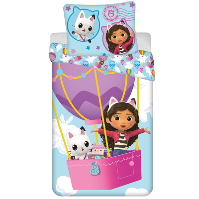 Svetlo modra 2-delna posteljnina GABBY'S DOLLHOUSE Balon, 140x200 cm