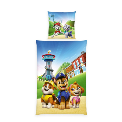 Modra 2-delna posteljnina TAČKE NA PATRULJI Tower 140x200 cm