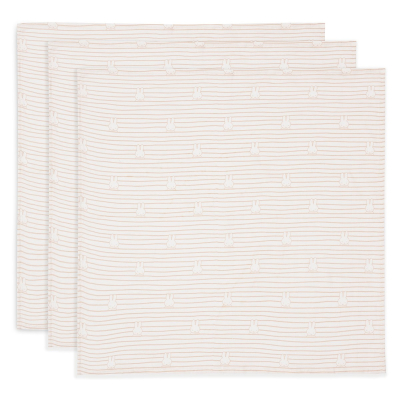 Rjave tetra plenice MIFFY STRIPE, BISCUIT (70X70 cm) – 3 kosi, Jollein®