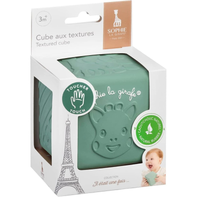 Zelena teksturna kocka SOPHIE LA GIRAFE® 3m+, Vulli®