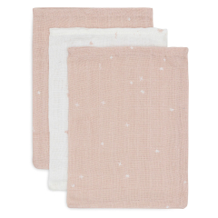 Roza krpice za umivanje TWINKLING - WILD ROSE 15x20cm (3 kosi) Jollein&reg;